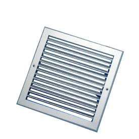 Single Deflection Grille With Damper - Silver, 400X400