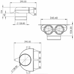 Pack of 2 x Kair 75mm Radial Ducting Plenum Bend - 90 Degrees