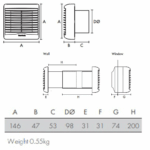 Ventaxia VA100SVXH12 (258312C) Bathroom Fan