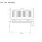 Rytons Floor Ventilator with Mirror Stainless Steel Louvre