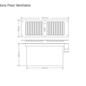 Rytons Floor Ventilator with Mirror Stainless Steel Louvre