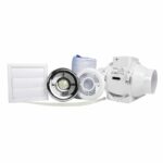 100MM AVENTA IN LINE SHOWER FAN KIT SHOWER KIT WITH TIMER AND LIGHT