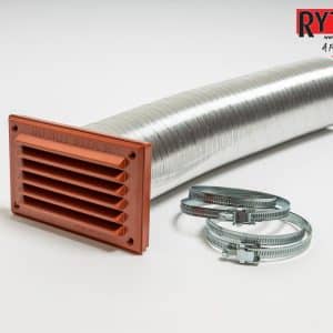 Rytons 82mm Direct Ventilation Kit with 6×3 Louvre Grille - Terracotta