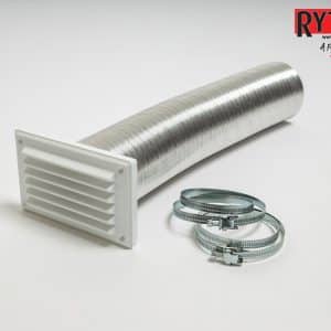 Rytons 82mm Direct Ventilation Kit with 6×3 Louvre Grille - White
